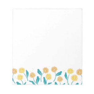 Bloc De Notas Diseño de flores y hojas de Dandelion