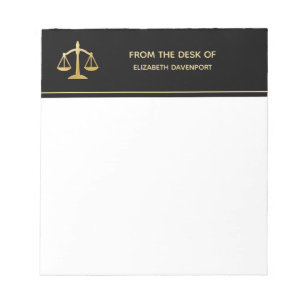 Bloc De Notas Diseño de Golden Scales of Justice Law