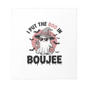 Bloc De Notas Diseño de grabado vintage de fantasma Boujee Hallo