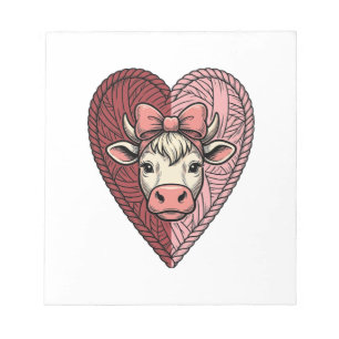 Bloc De Notas Diseño de grabado vintage de hilo de corazón de va
