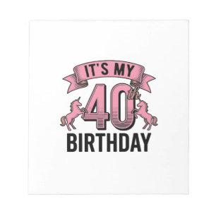 Bloc De Notas Diseño de grabado vintage de unicornio para cumple
