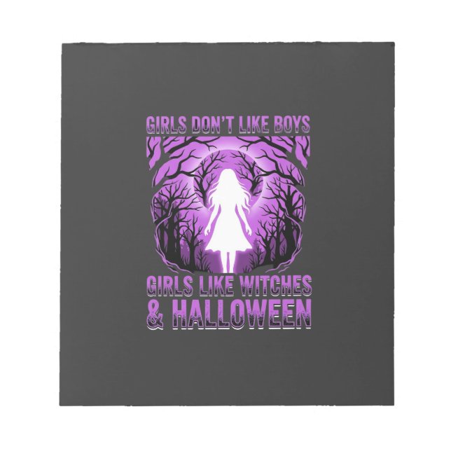 Bloc De Notas Diseño de Halloween Chicas como Brujas (Frente)