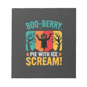 Bloc De Notas Diseño de helado de Halloween de pastel de Boo-Ber