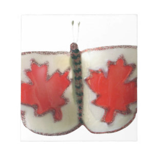 Bloc De Notas Diseño de mariposa de bandera canadiense