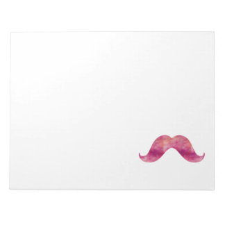 Bloc De Notas Diseño de Mostache Rosa Tie Dye Acuarela Mustaches