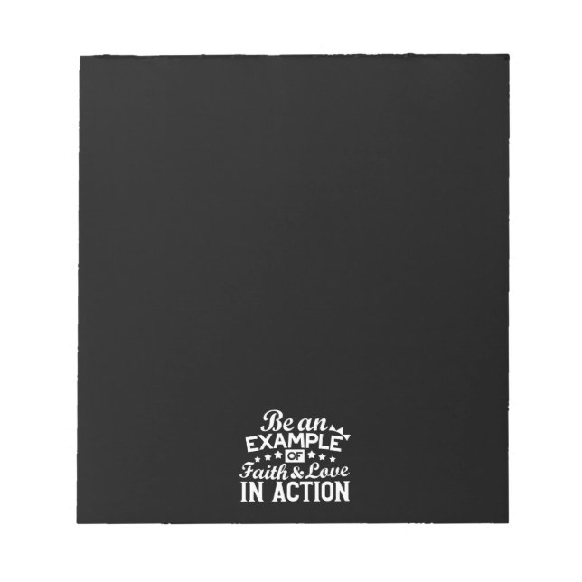 Bloc De Notas Diseño de motivación cristiana - Fe, amor y acción (Frente)