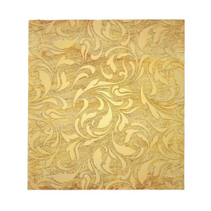 Bloc De Notas Diseño de oro de papel de cosecha