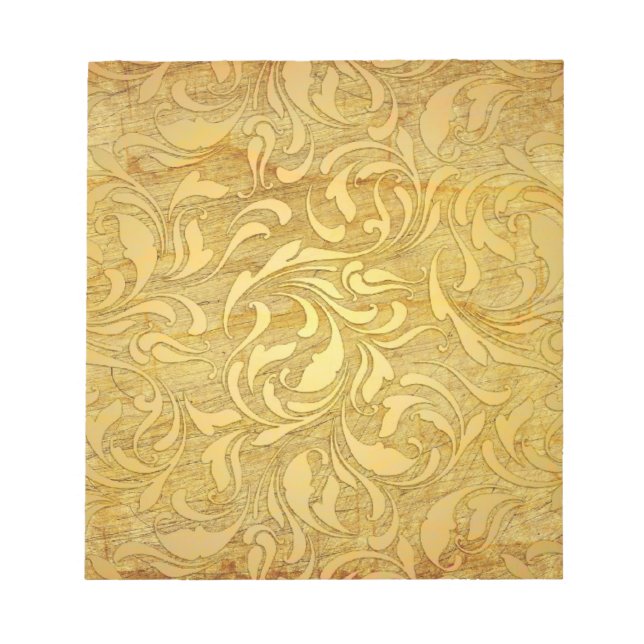 Bloc De Notas Diseño de oro de papel de cosecha (Frente)