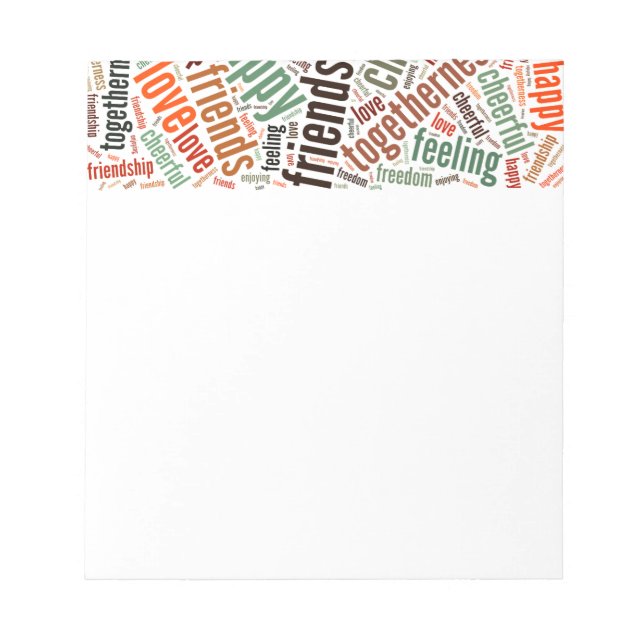 Bloc De Notas Diseño de palabras positivas (Frente)