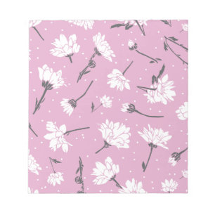 Bloc De Notas Diseño de patrones florales rosados - Arte elegant