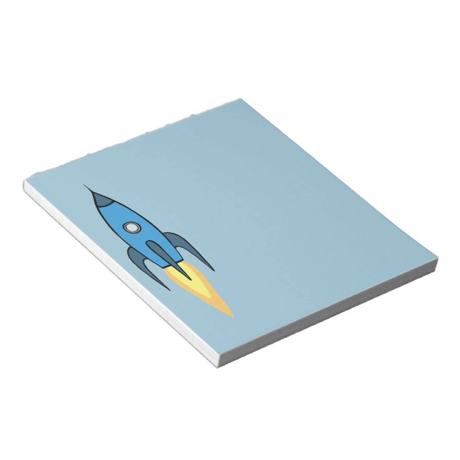 Bloc De Notas Diseño de Personalizado Cute de Rocketship Blue Re (Lado Derecho)