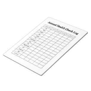 Bloc De Notas Diseño de registro de chequeo de salud anual