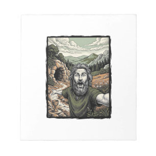 Bloc De Notas Diseño de retrato con barba sorprendido grabado vi