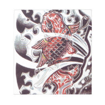Diseño de tatuaje de koi rojo