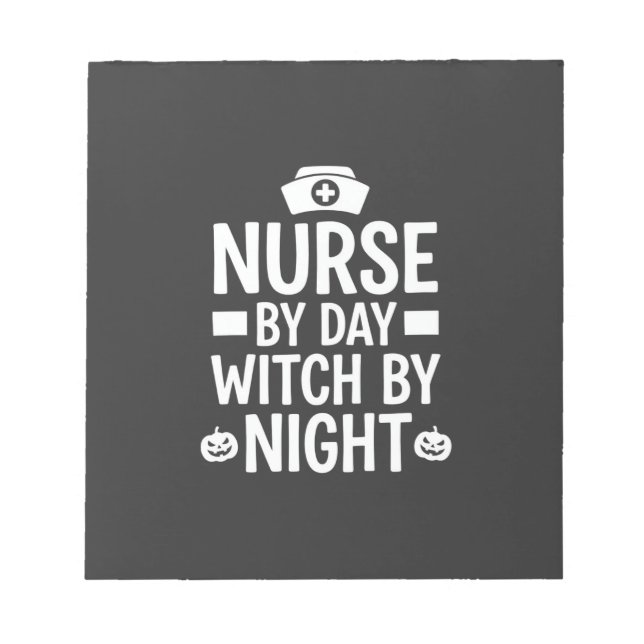 Bloc De Notas Diseño de vector de bruja enfermera de Halloween_1 (Frente)