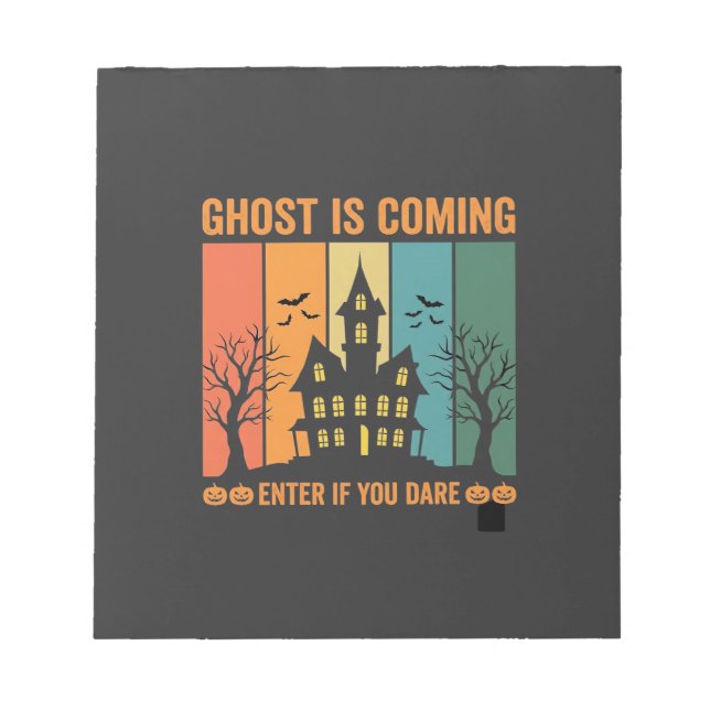 Bloc De Notas Diseño de vector de casa embrujada de Halloween (Frente)