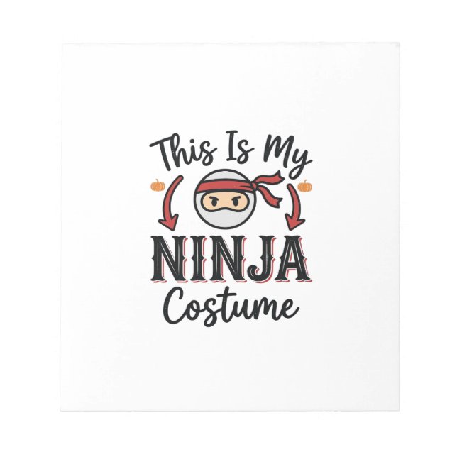 Bloc De Notas Diseño de vector de disfraz de ninja divertido de  (Frente)