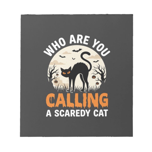 Bloc De Notas Diseño de vector de gato negro de Halloween divert (Frente)