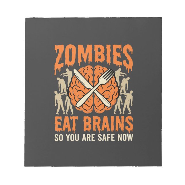 Bloc De Notas Diseño de vector de Halloween de zombie divertido  (Frente)