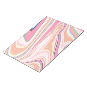 Bloc De Notas Diseño estético de pintura líquida de Swirl Rosado