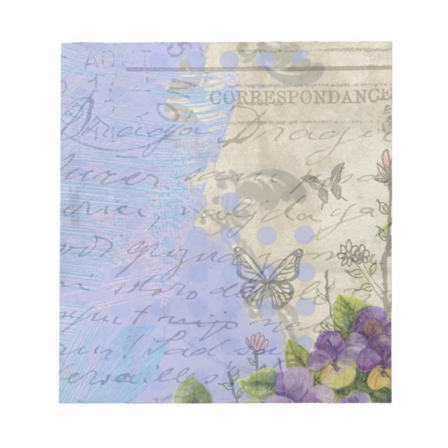 Bloc De Notas Diseño floral de Shabby Chic Bright Paris (Frente)