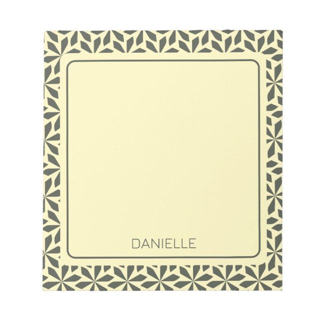 Bloc De Notas diseño geométrico de crema (Frente)