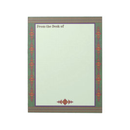 Bloc De Notas Diseño geométrico verde del suroeste de Sagebrush