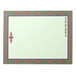 Bloc De Notas Diseño geométrico verde del suroeste de Sagebrush