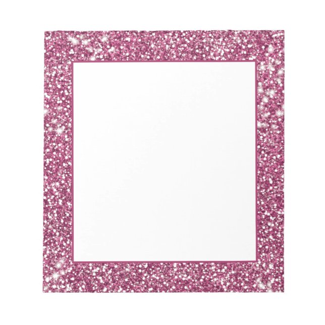 Bloc De Notas Diseño gráfico con textura de brillo rosa falso (Frente)