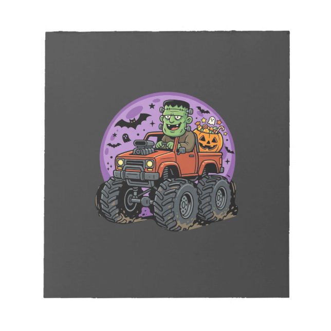 Bloc De Notas Diseño gráfico de camión monstruo de Frankenstein  (Frente)