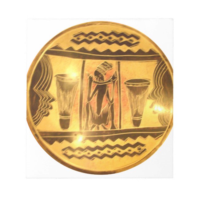 Bloc De Notas Diseño impreso de arte étnico de África dorada (Frente)