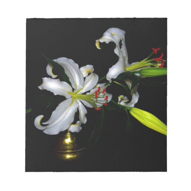 Bloc De Notas Diseño irlandés de Brass y Flores (Frente)