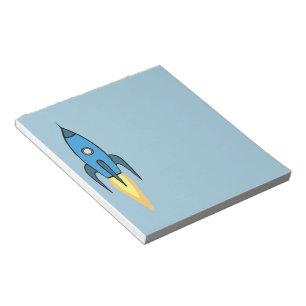 Bloc De Notas Diseño lindo retro azul del dibujo animado de