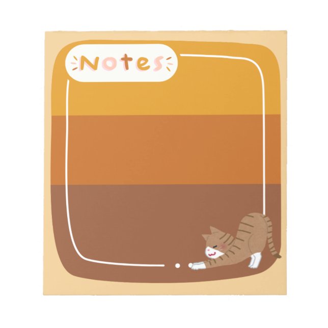 Bloc de notas diseño marrón con gatito (Frente)
