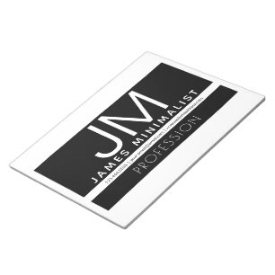 Bloc De Notas Diseño minimo profesional moderno   Blanco y negro