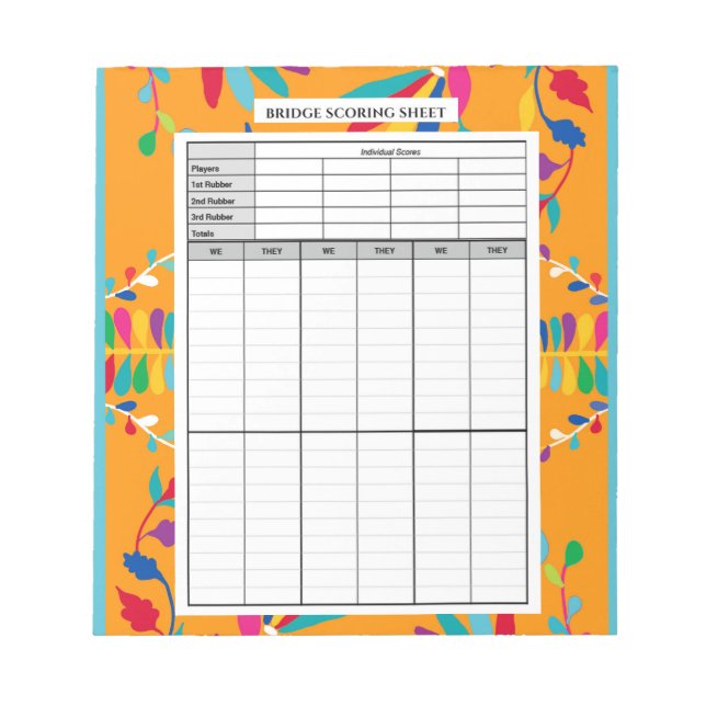 Bloc De Notas Diseño otomi mexicano - Pad de puntuación de puent (Frente)