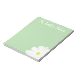 Bloc De Notas Diseño personalizado de flor de margarita linda ve
