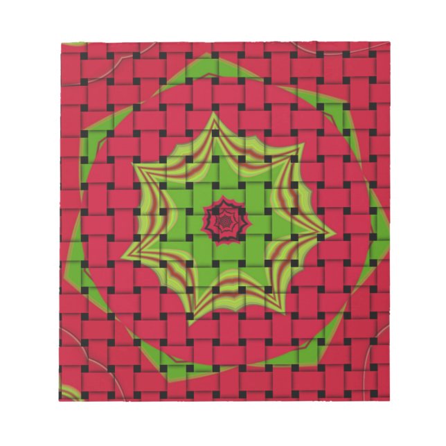 Bloc De Notas Diseño rojo trenzado con encanto africano (Frente)