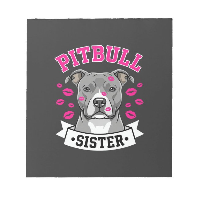 Bloc De Notas Diseño Vectorial de Hermana Amante de Pitbull (Frente)