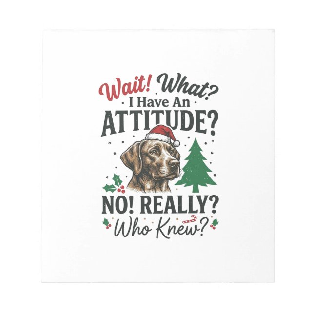 Bloc De Notas Diseño Vectorial de Navidad con Perro Divertido_1 (Frente)