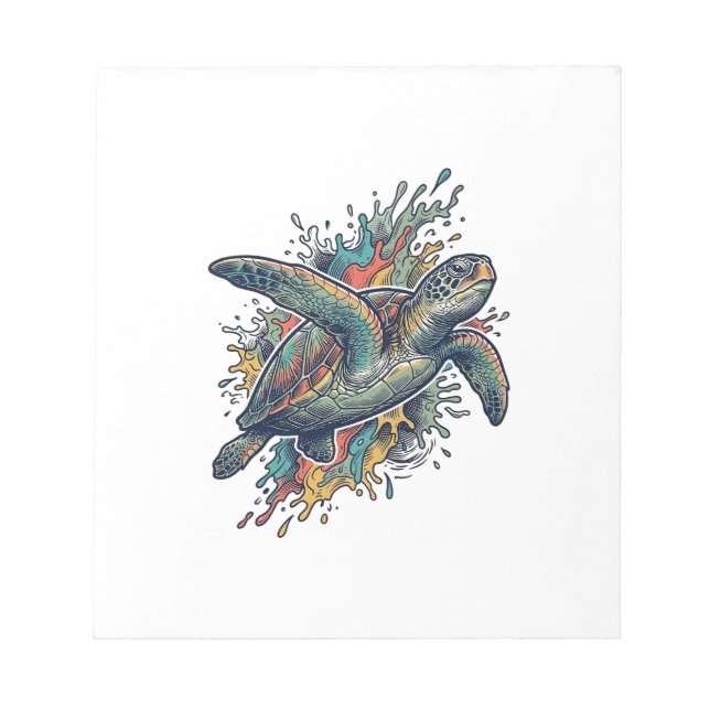 Bloc De Notas Diseño vectorial de salpicadura de tortuga marina  (Frente)
