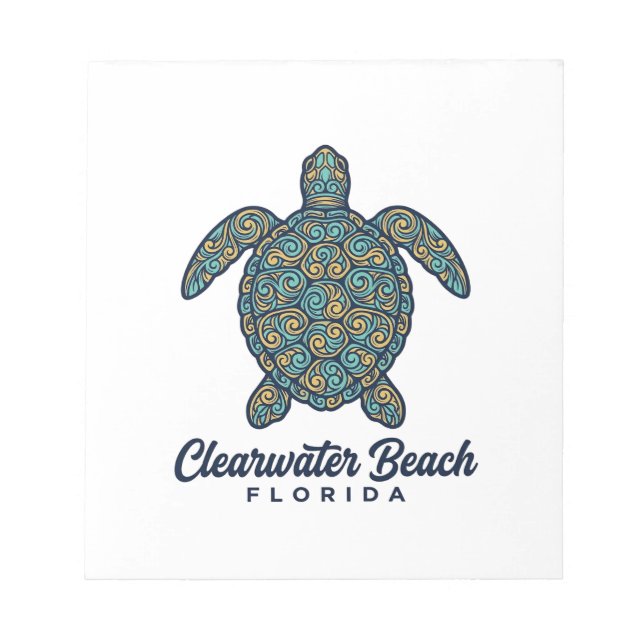 Bloc De Notas Diseño vectorial de tortuga marina de Clearwater B (Frente)