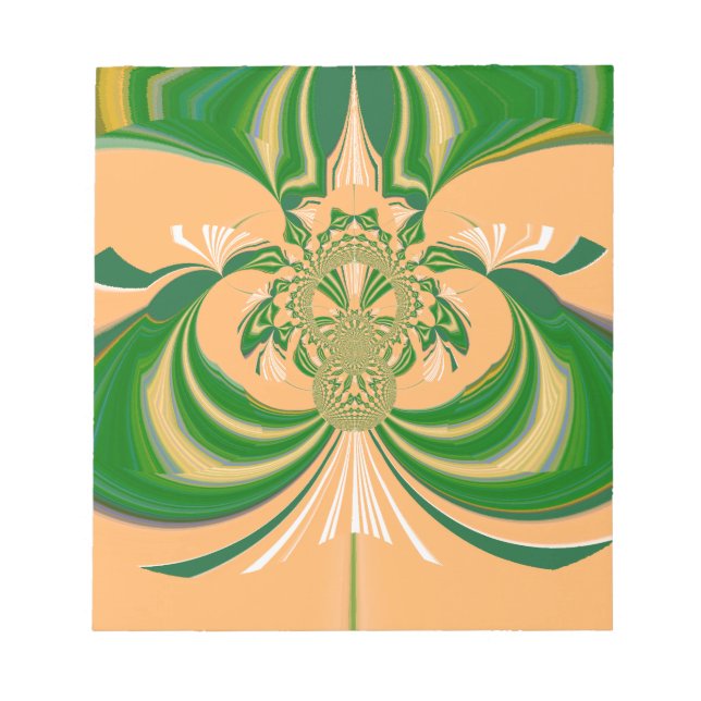 Bloc De Notas Diseño verde amarillo. (Frente)