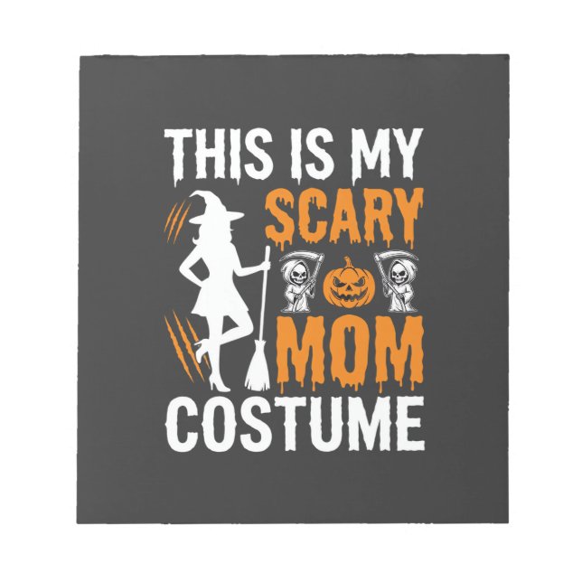 Bloc De Notas Disfraz de Bruja de Halloween Mamá Divertida y Esp (Frente)