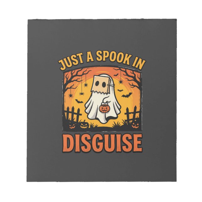 Bloc De Notas Disfraz de Fantasma de Halloween (Frente)