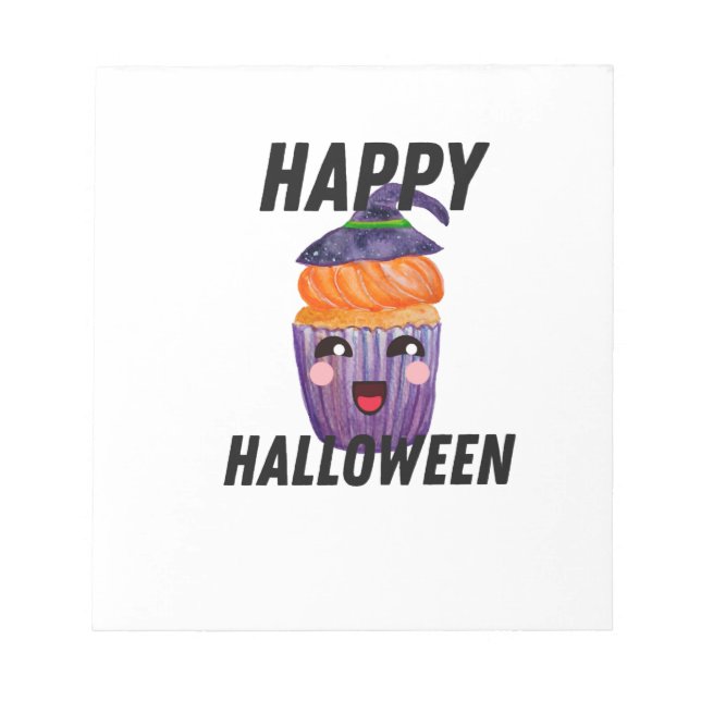 Bloc De Notas Disfraz Feliz de Halloween Cupcake de Halloween (Frente)