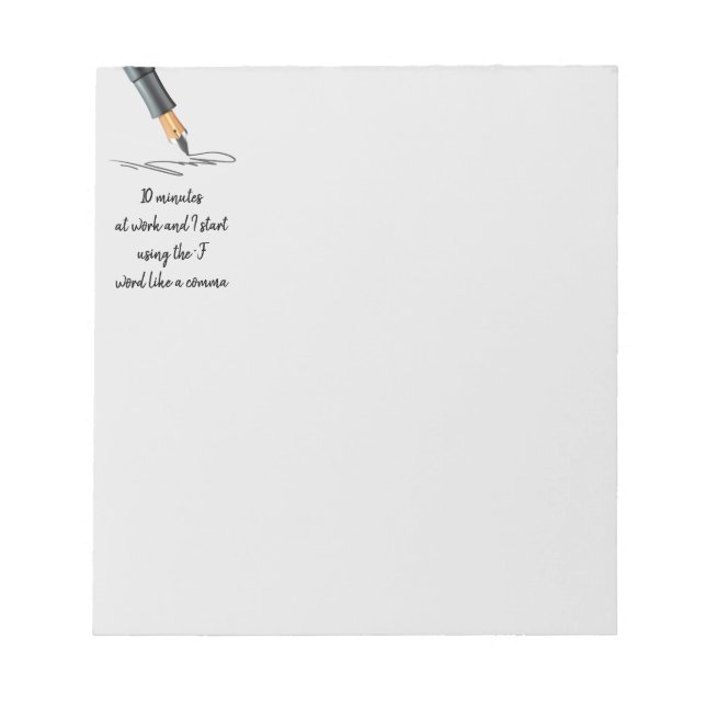 Bloc De Notas Divertidas notas de citas divertidas sobre el trab (Frente)