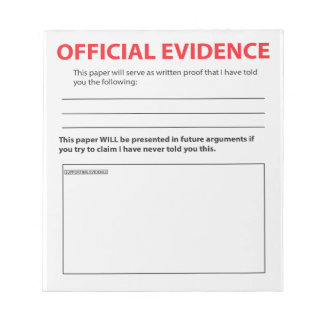 Bloc de notas divertido de evidencia oficial noved