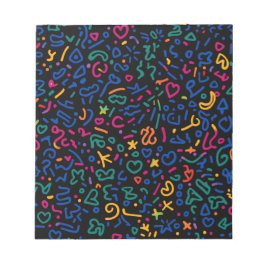 Bloc De Notas Divertido doodle de formas vibratorias coloridas