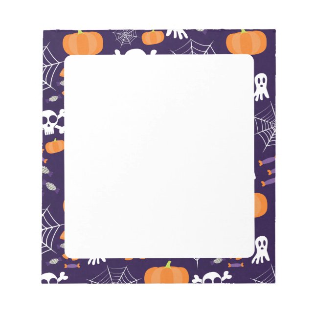 Bloc De Notas Diviértete patrón de Halloween (Frente)